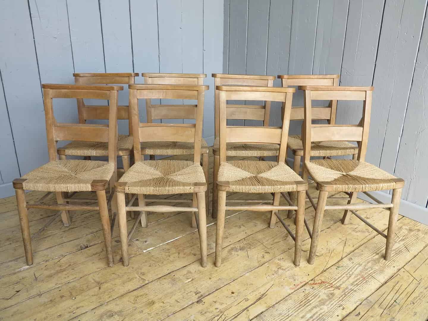 Primary Image - Set of 8 Rush Seated Church Chairs