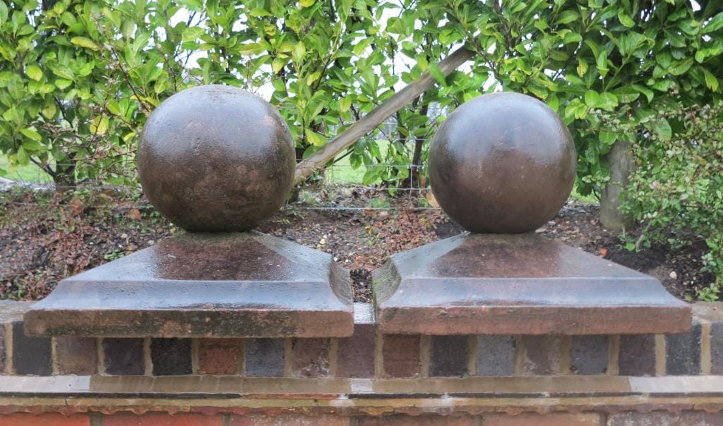 Pair of Reconstituted Stone Pier Cappings - 7195