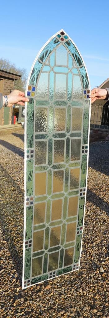 Victorian Gothic Arched Stained Glass - 7189F
