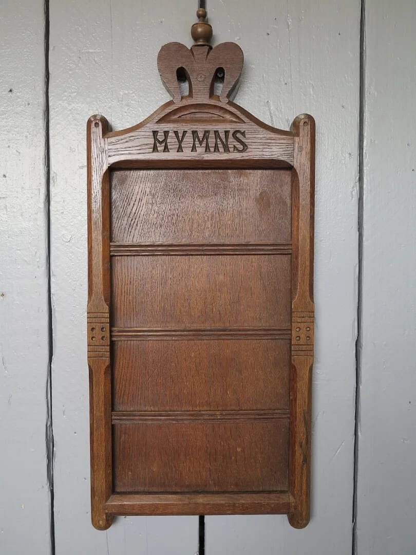 Victorian Hand Carved Oak Hymn Board - 7216
