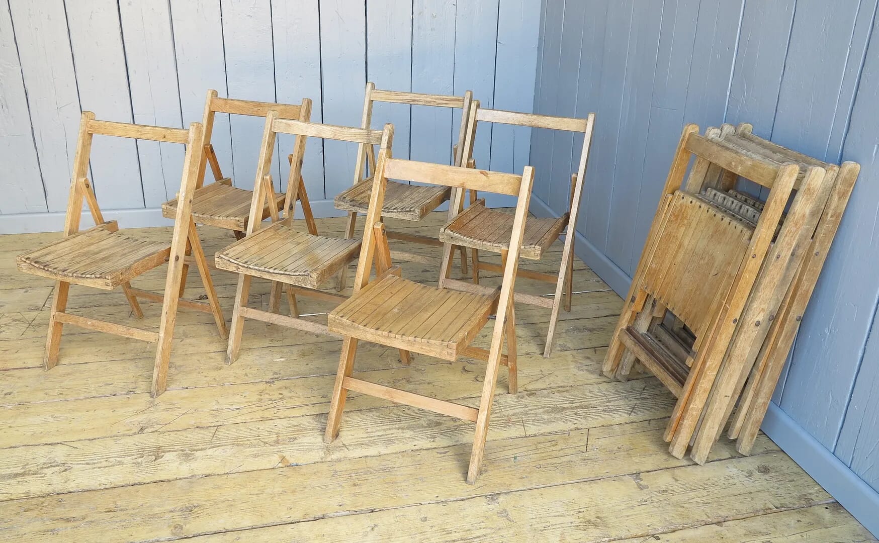 Folding Antique Church Chairs - 7240