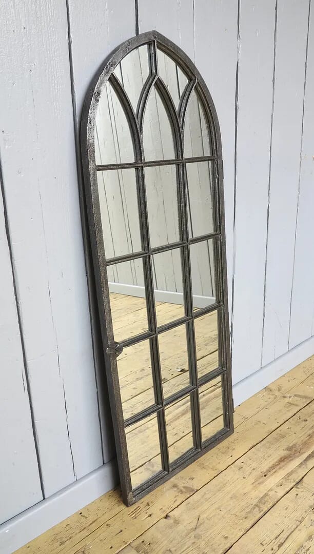 Gothic Victorian Cast Iron Arched Mirror - 7229