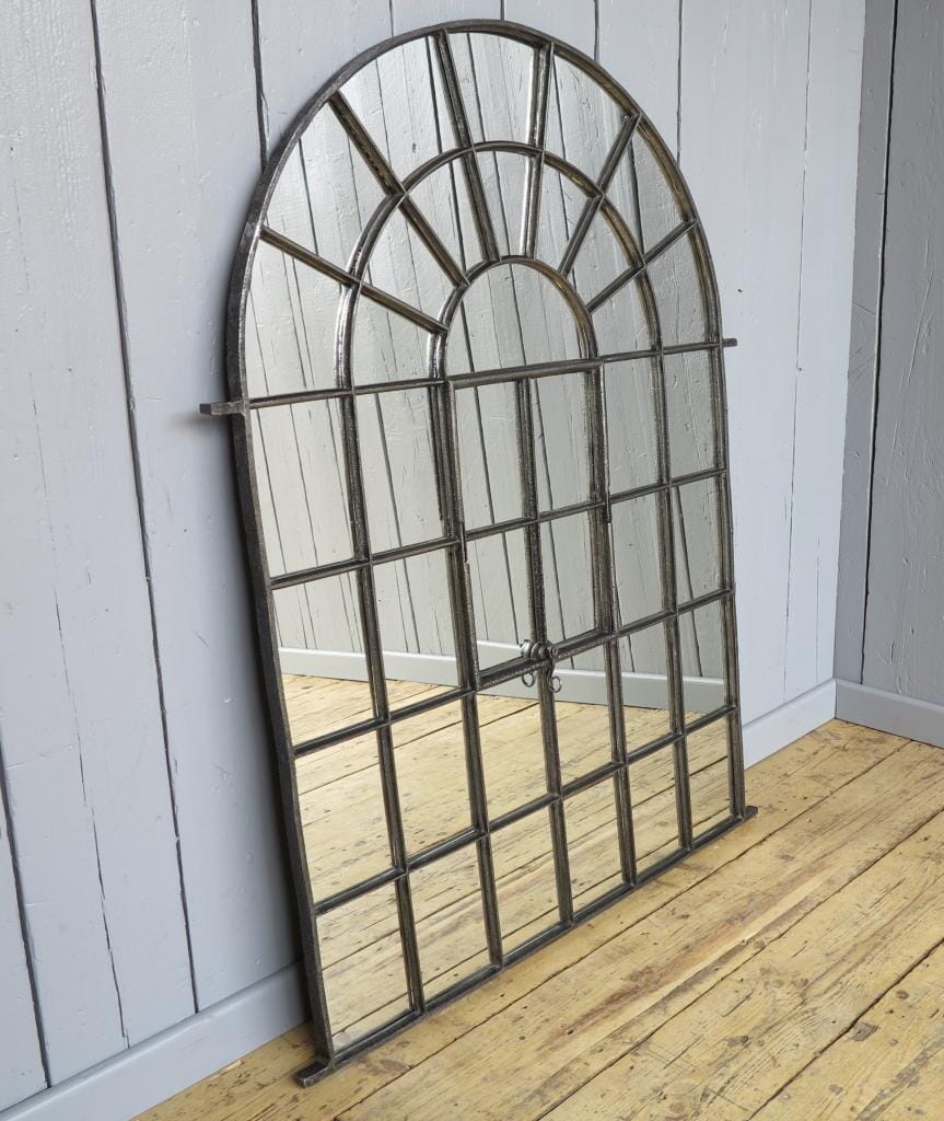 Large Vintage Cast Iron Rounded Mirror - 7228