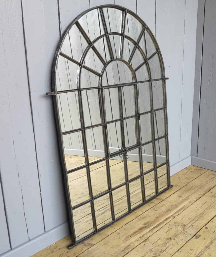 Primary Image - Large Vintage Cast Iron Rounded Mirror