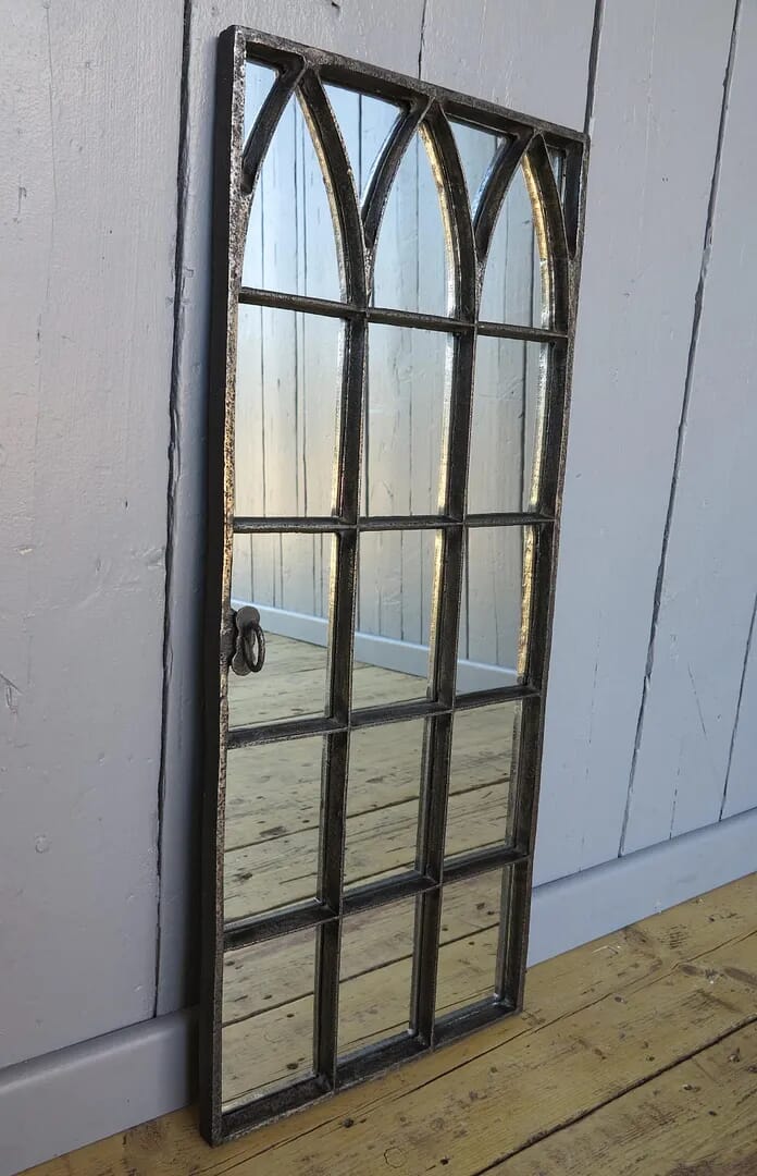 Victorian Cast Iron Gothic Mirror - 7233