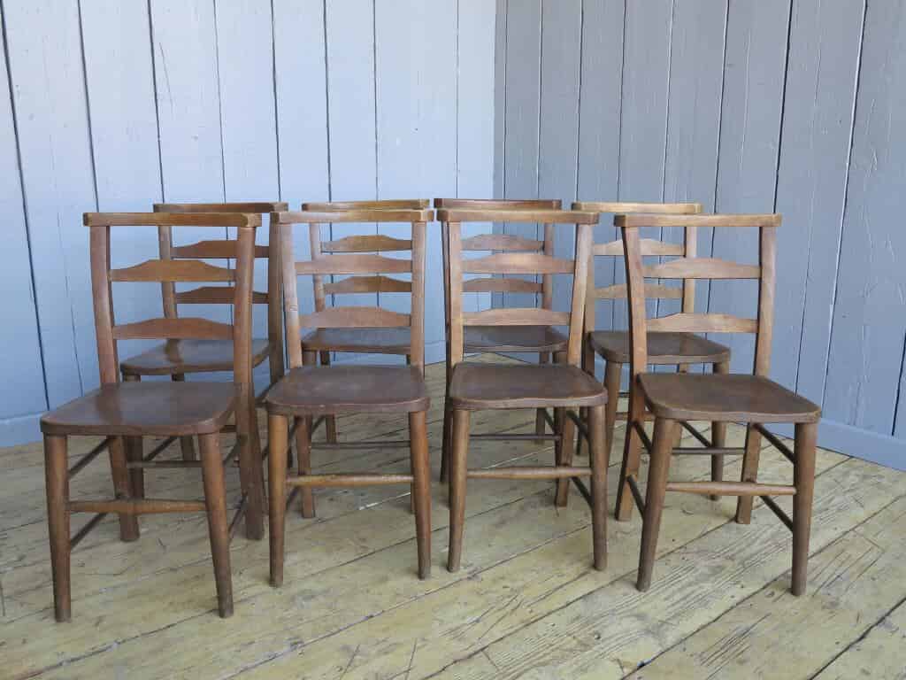 Primary Image - Set of 8 Antique Church Chairs