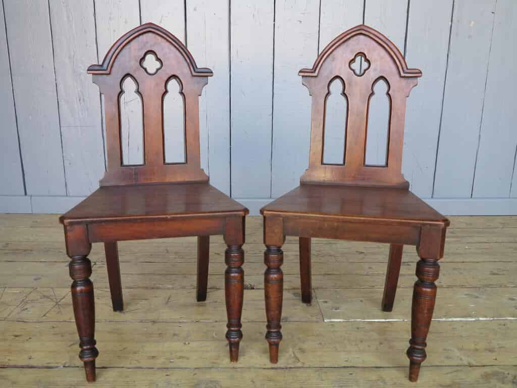 Primary Image - Pair of Mahogany Gothic Hall Chairs