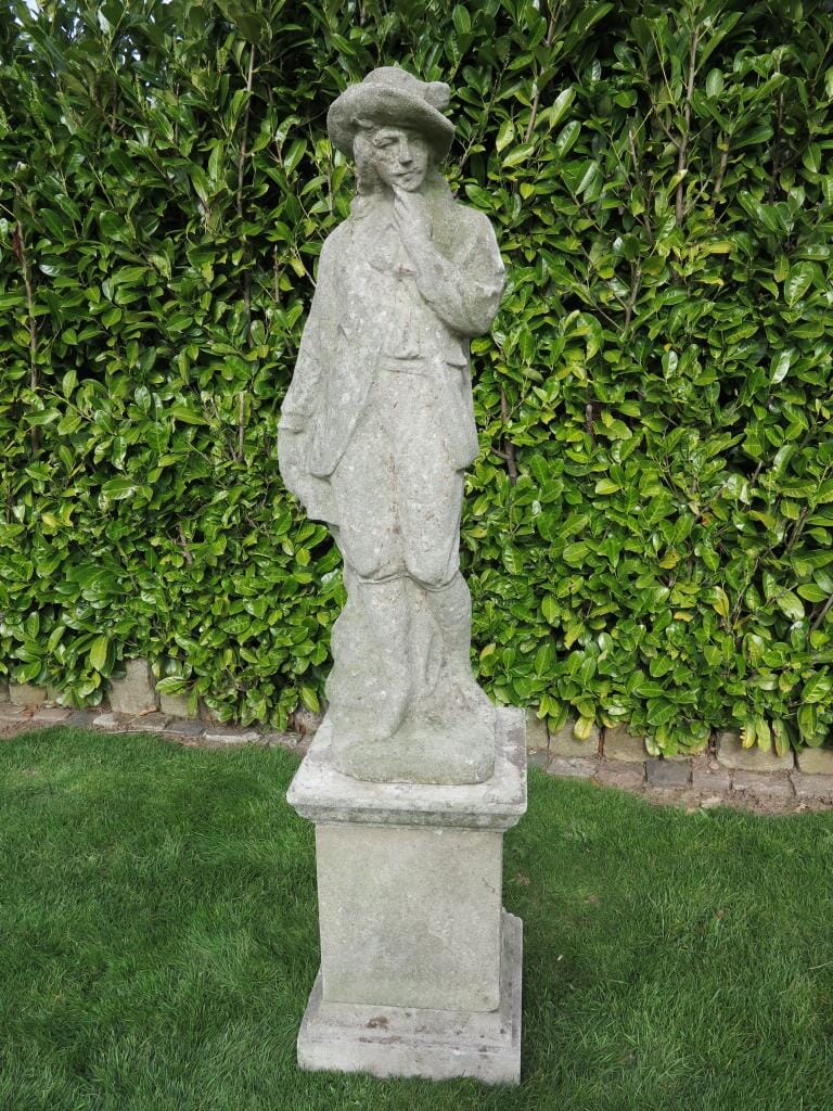 Vintage Garden Statue on Plinth - 7254