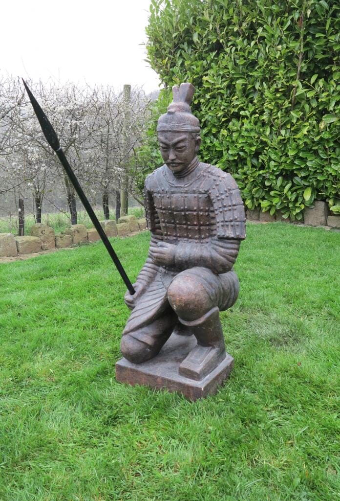 Vintage Japanese Samurai Warrior Garden Statue - 7280