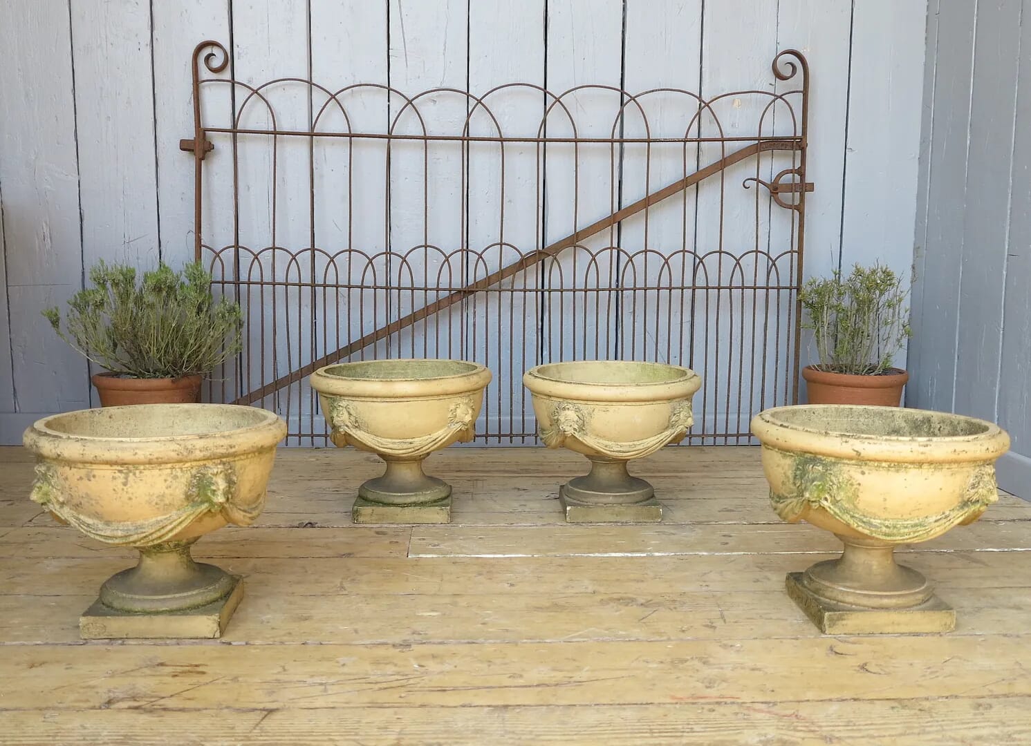 Set of 4 Victorian Terracotta Planters - 7305