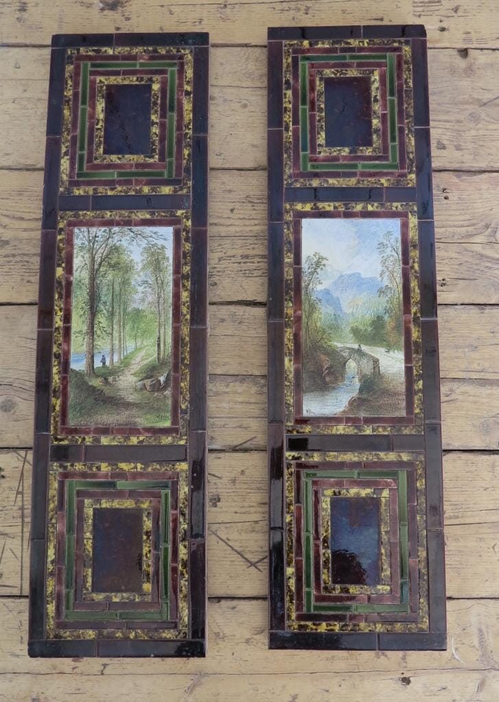 Hand Painted Victorian Wall Tile Panels - 7324