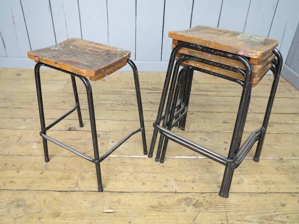 Primary Image - Industrial Steel Tubular Stacking Stools - Art School
