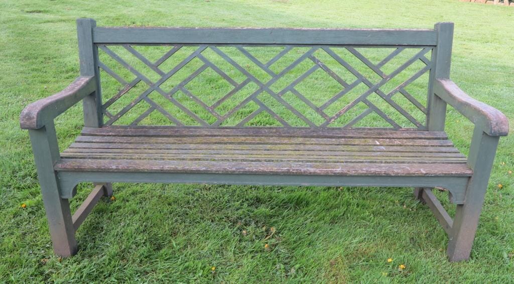 Vintage Chinoiserie Garden Bench - 7329