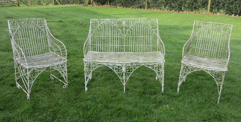 Set of 3 Gothic Wirework Benches - 7330