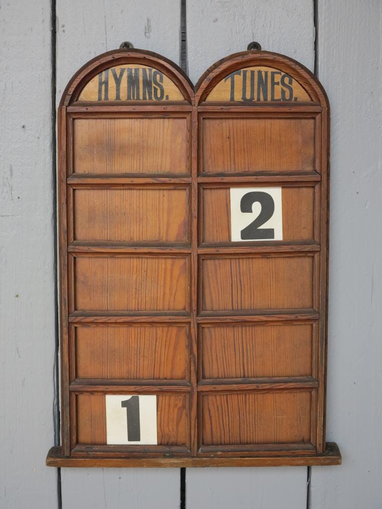 Victorian Pitch Pine Double Church Hymn Board - 7315