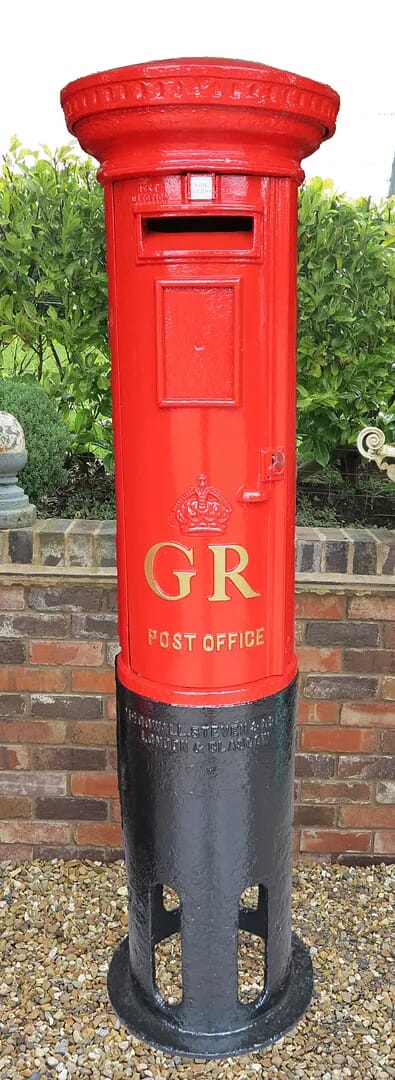 Cast Iron Original GR Pillar Box - Circa 1915 - 7029