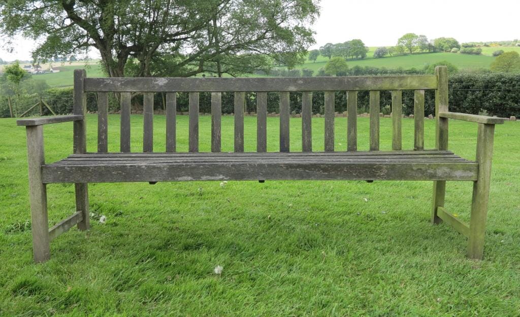 Vintage Teak Straight Back Garden Bench - 7343