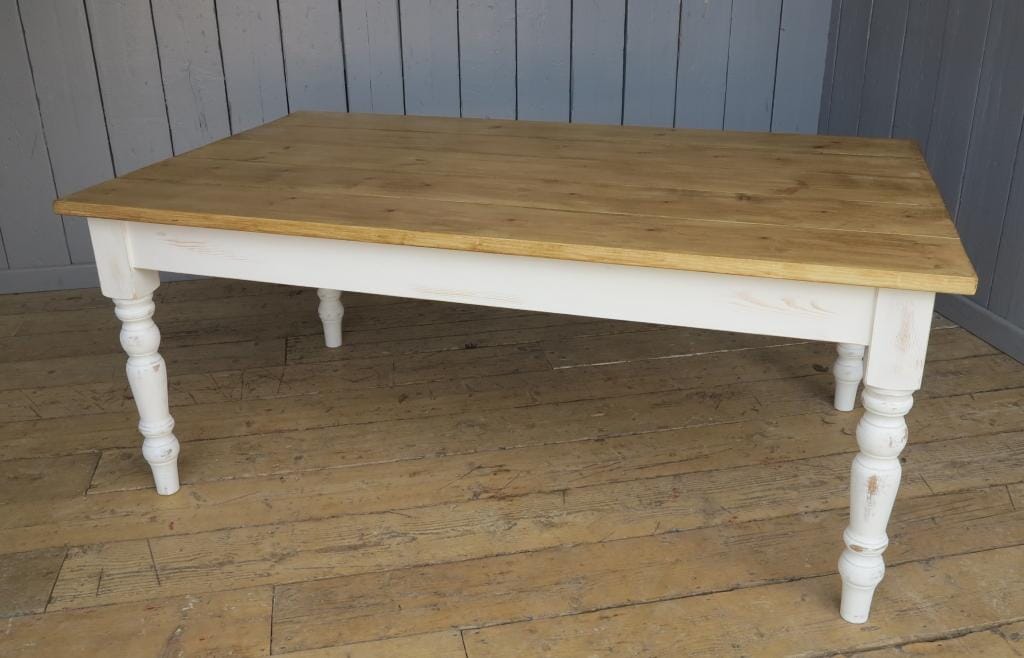Reclaimed Plank Top Farmhouse Table  - 7364