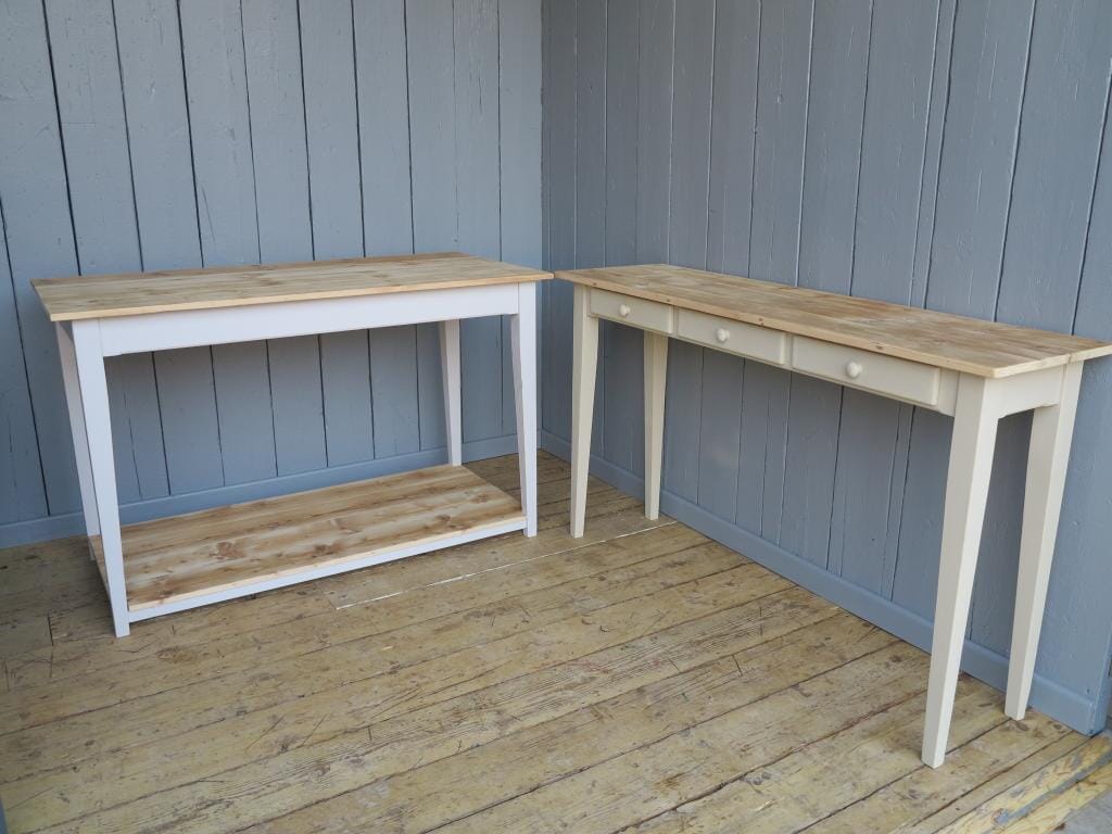 Reclaimed Pine Scrub Top Farmhouse Console Tables - D1062