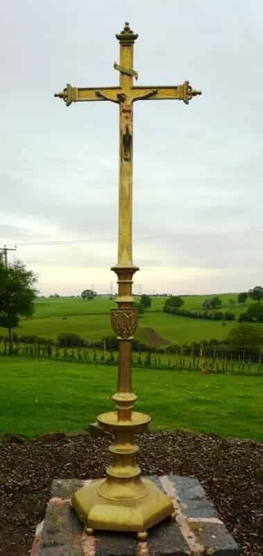 Original Victorian Brass Crucifix 41" Tall