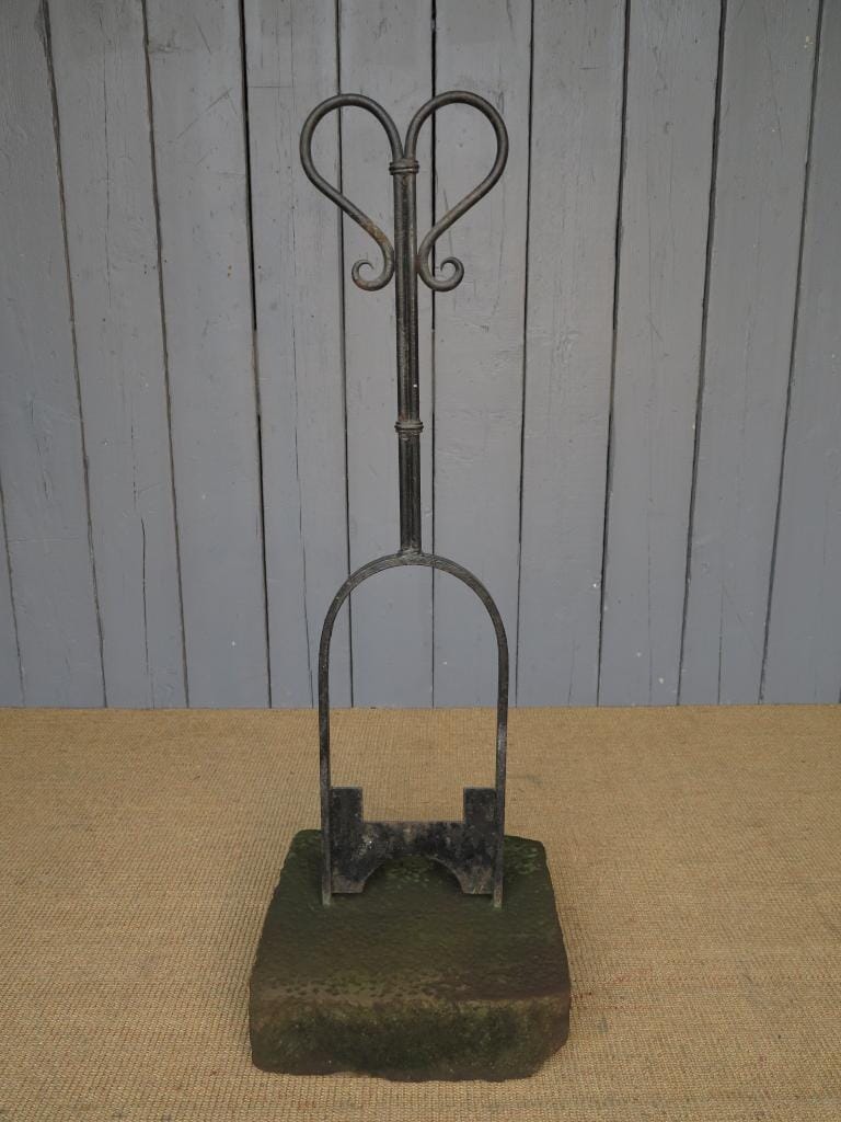 Wrought Iron Boot Scraper on Stone Base - 6805