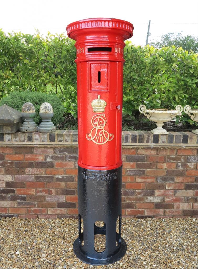 Edward 7th Royal Mail Cast Iron Pillar Box - 7114