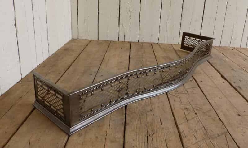 Large Early Regency Pierced Steel Fireplace Fender