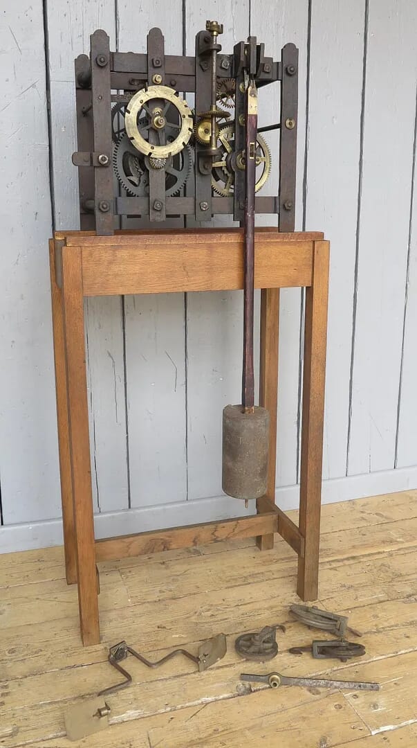 Victorian Turret Clock & Pendulum on Stand - 7427