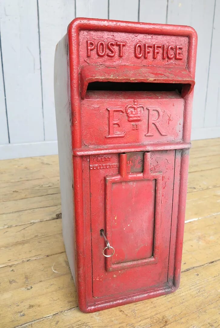 Original Royal Mail Post Box With Cage - 7442F