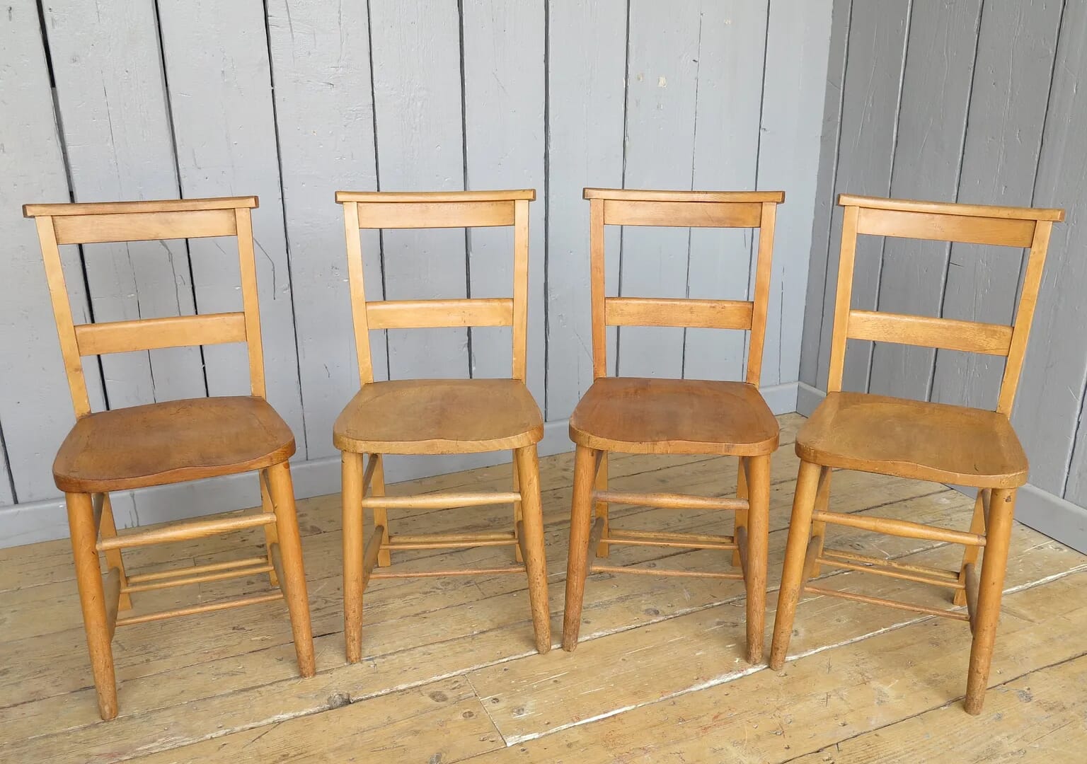 Set of 4 Church Chairs - 7489