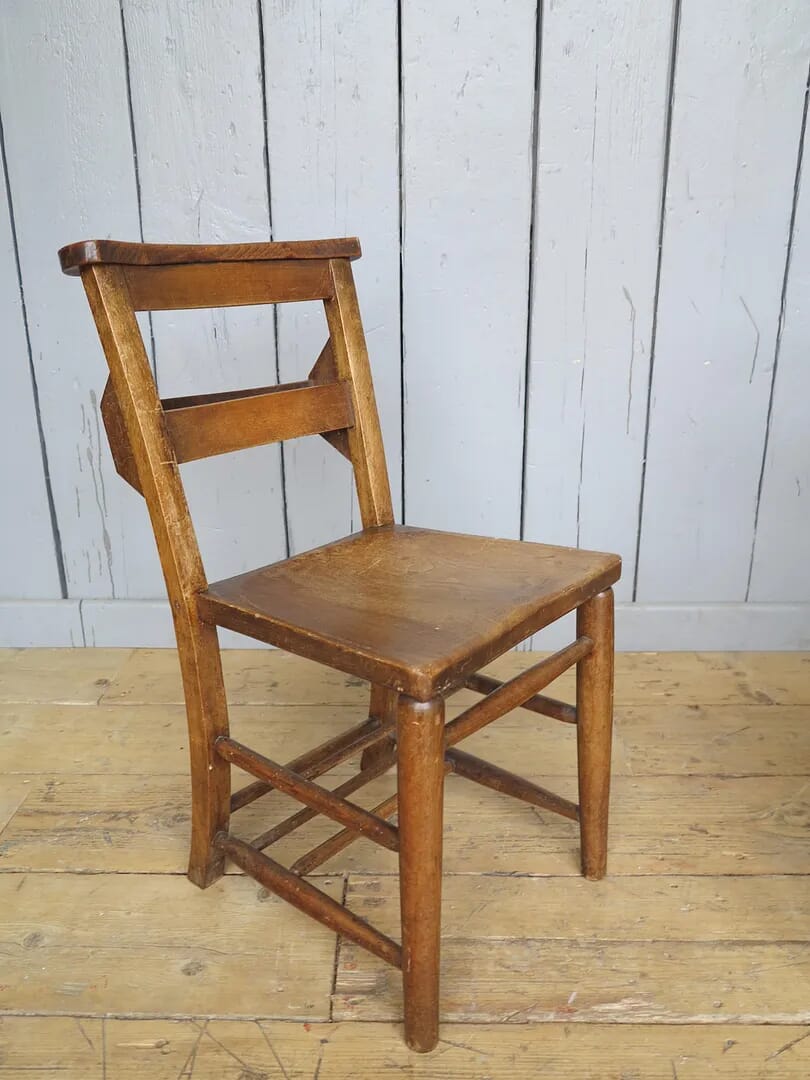Reclaimed Church Chairs With Book Holders - 7540