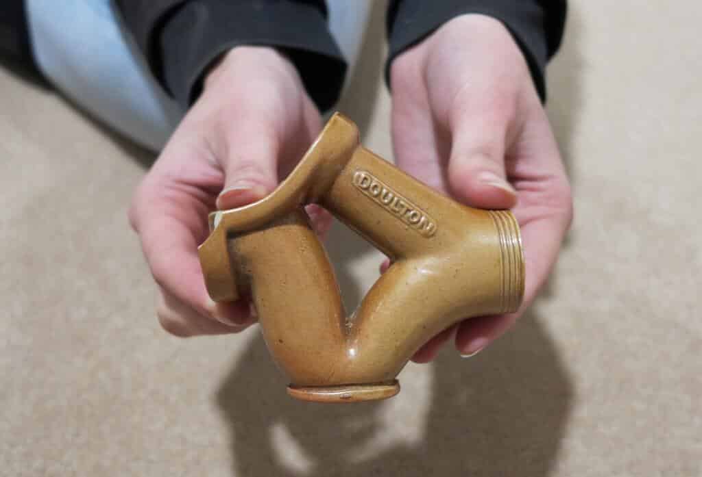 Primary Image - Miniature Doulton Intercepter With Inlet & Outlet - Underground Clay Pipe