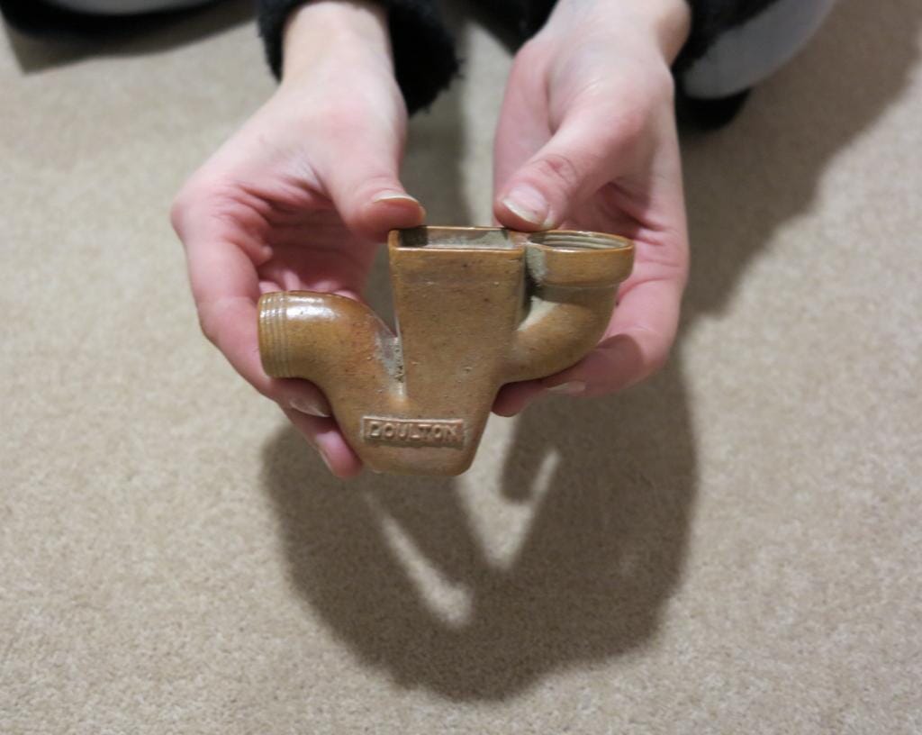 Miniature Doulton Square Gully - Underground Clay Pipe - 7576