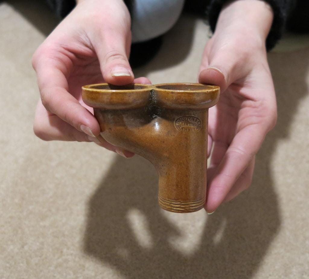 Miniature Doulton & Lambeth Double Junction - Underground Clay Drainage - 7588