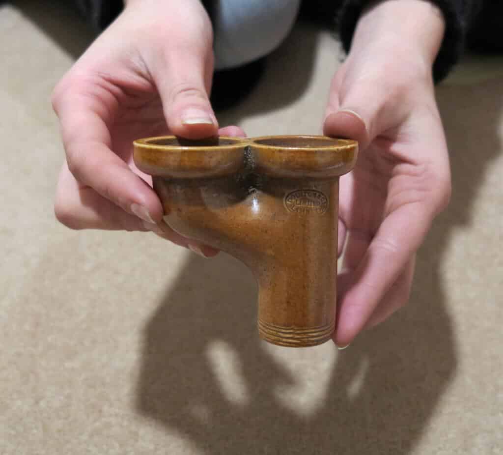 Primary Image - Miniature Doulton & Lambeth Double Pipe Junction - Underground Clay Pipe