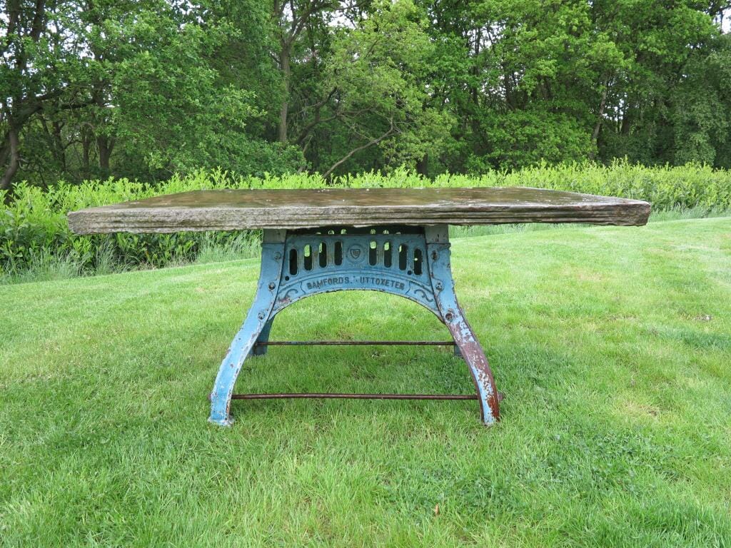 Garden Antique York Stone Table Top on Cast Iron Base - 7353