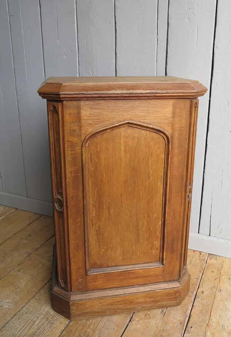 Primary Image - Antique Oak Gothic Cabinet With Internal Drawer
