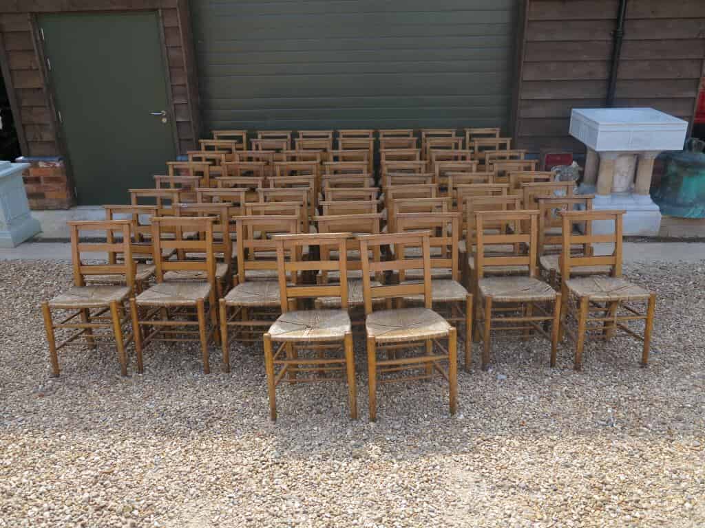 Primary Image - Antique Rush Seated Church Chairs - Bargain Price