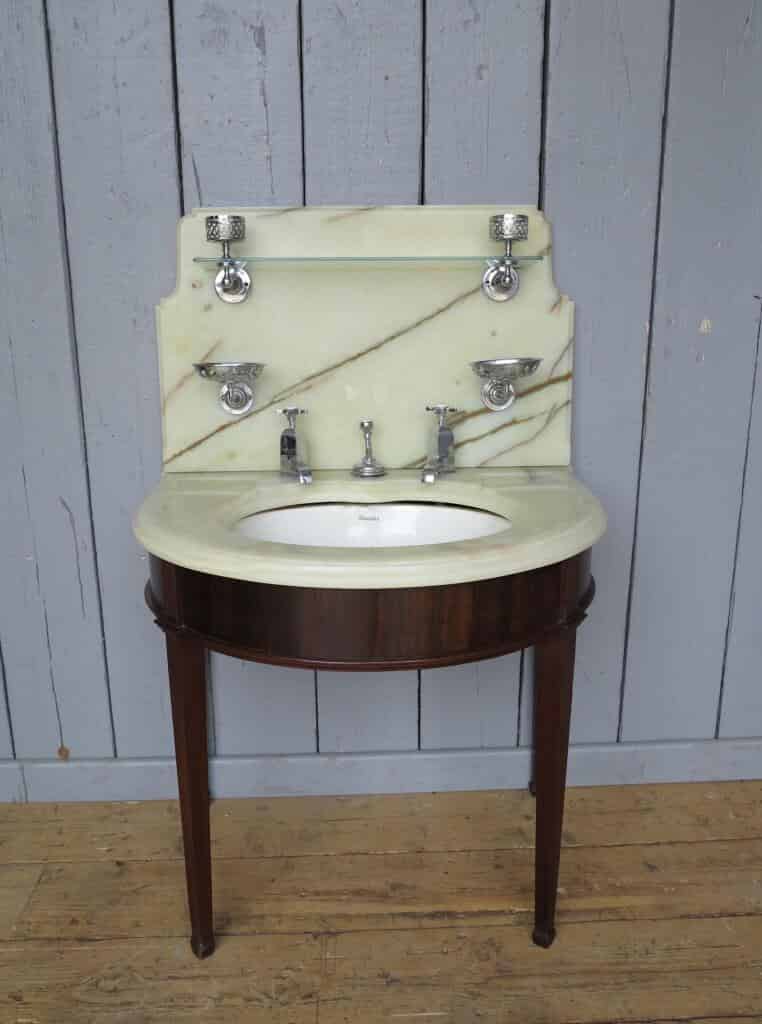 Primary Image - Antique Marble Sink and Mahogany Stand