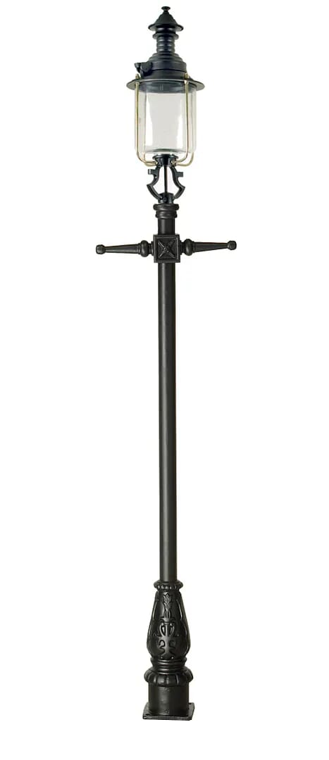 Belgravia Black Lantern and Cast Iron Lamp Post - LF1090/M & LF1001