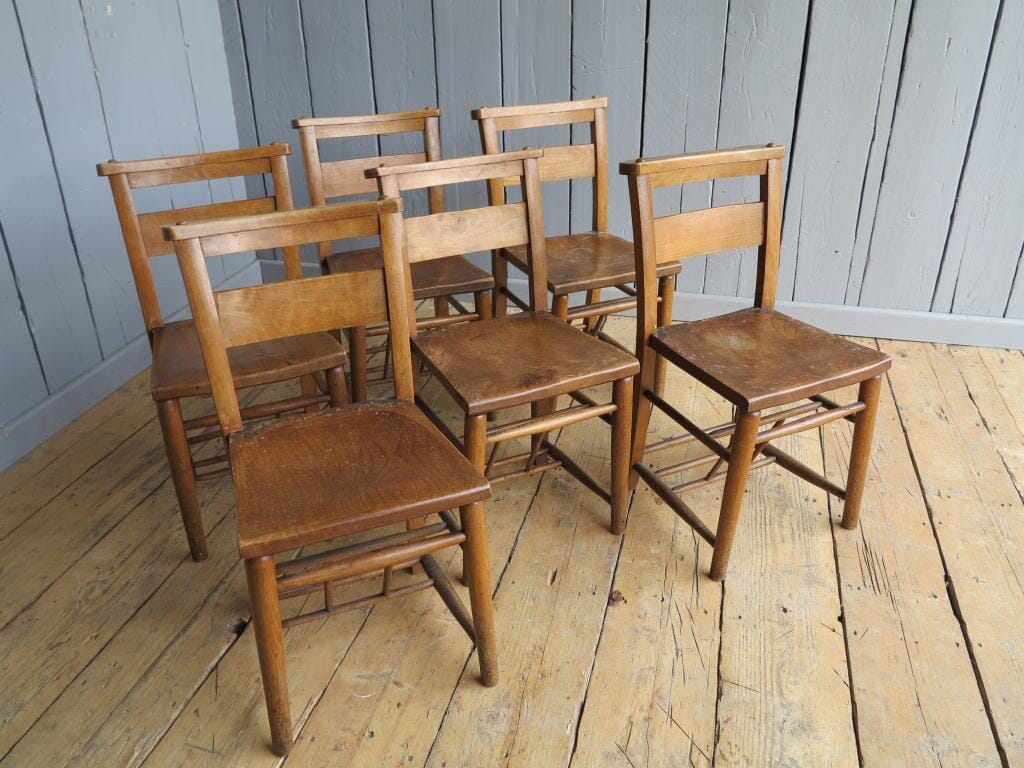 Set of 6 Church Chairs Without Bible Backs - 7545