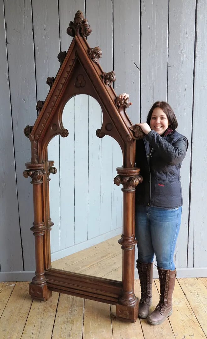 Large Scale Antique Gothic Mirror - 6165