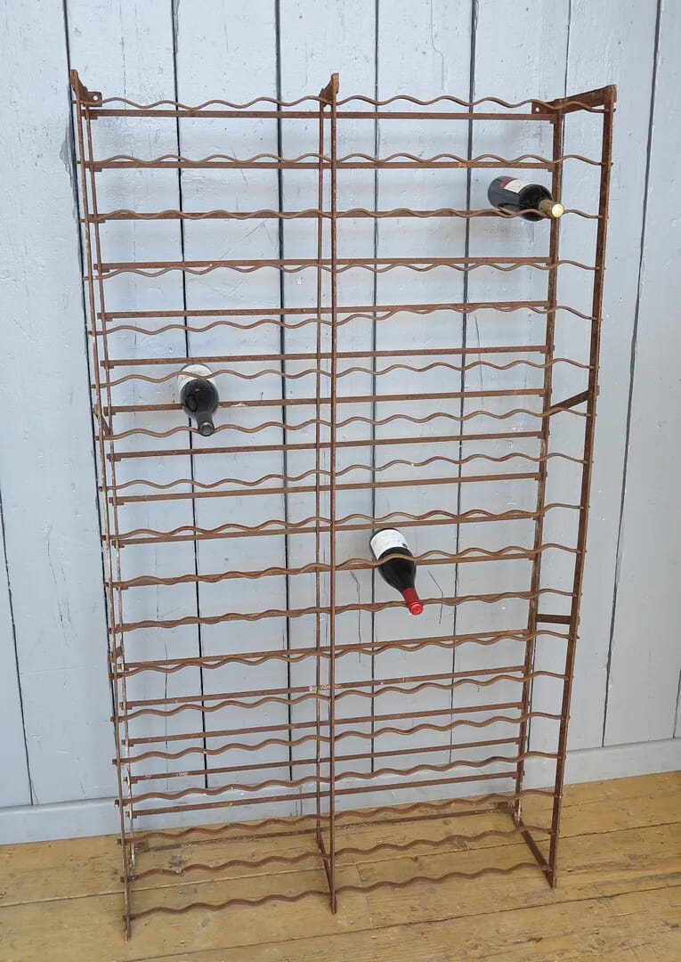 Wall Mounted Antique Iron Wine Rack - 7648