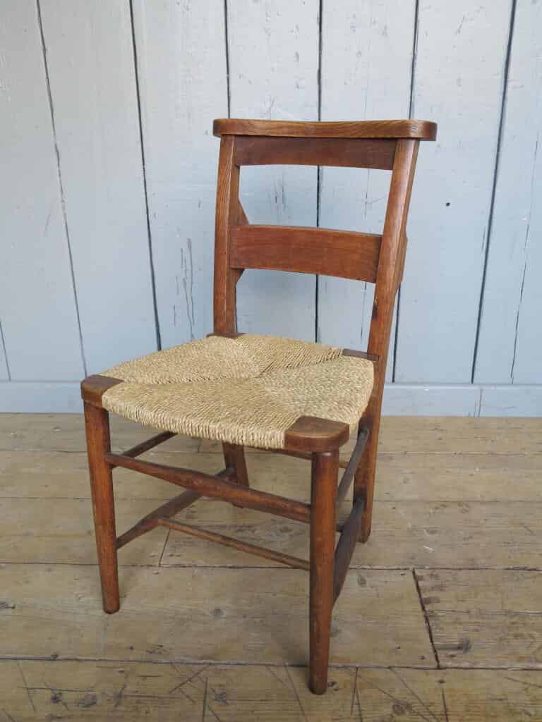 Primary Image - Antique Rush Seated Chairs With Book Holders