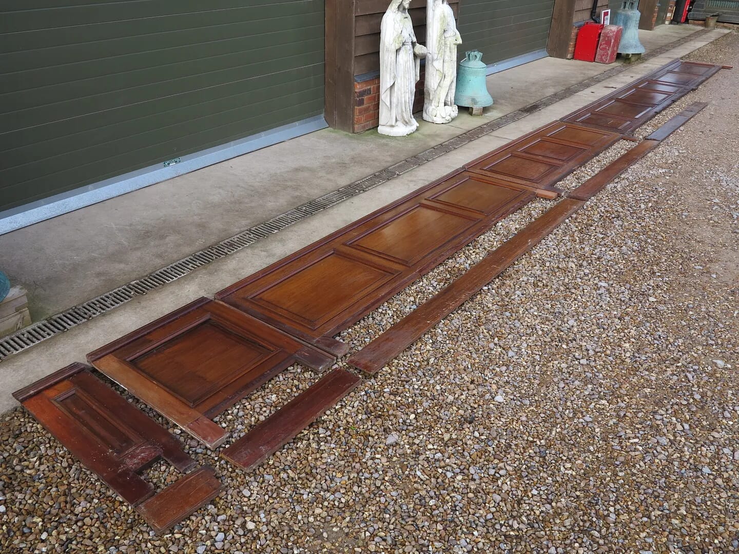 Quantity of Mahogany Dado Height Wall Panelling - 7667