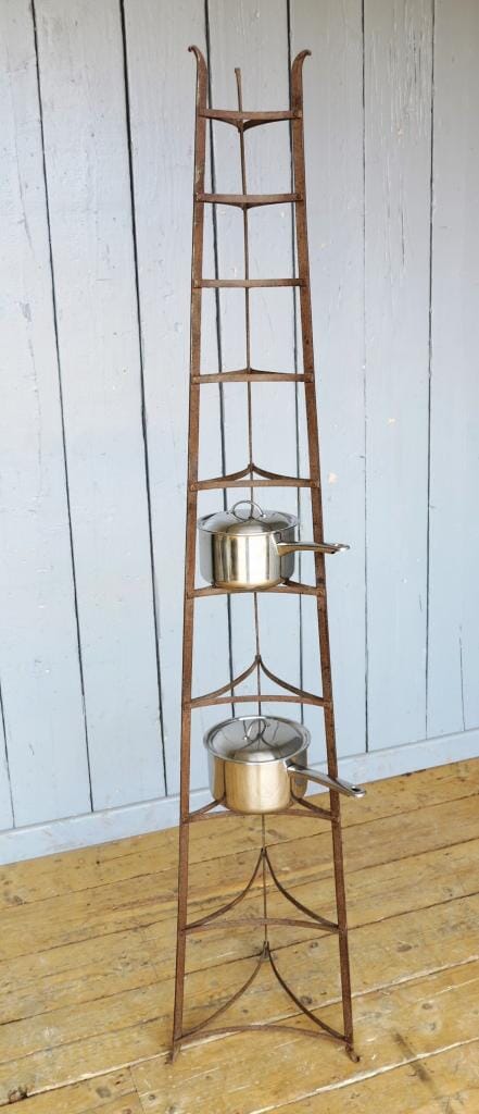 Large Free Standing Wrought Iron Pan Stand - Rack - 7681