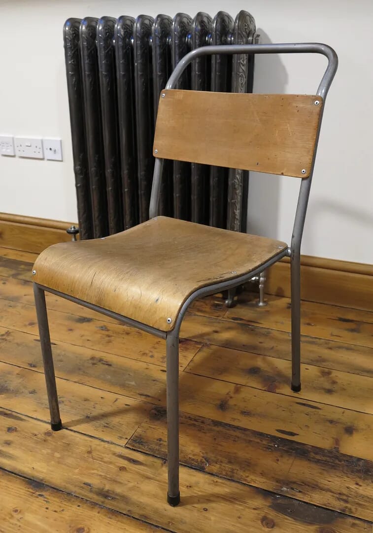 Tubular Plywood Seat Stacking Chairs - 7436