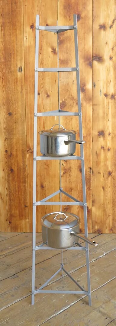 Hand Painted Free Standing Wrought Iron Pan Stand - Rack - 7682