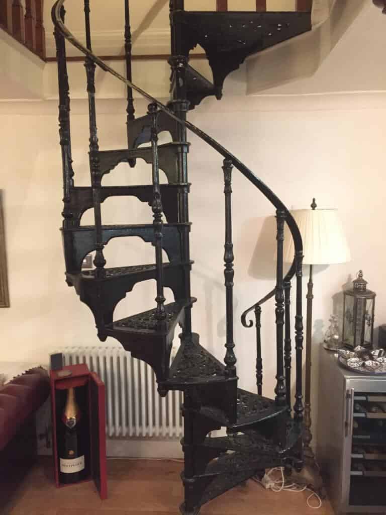 Primary Image - Cast Iron Black Spiral Staircase With Landing