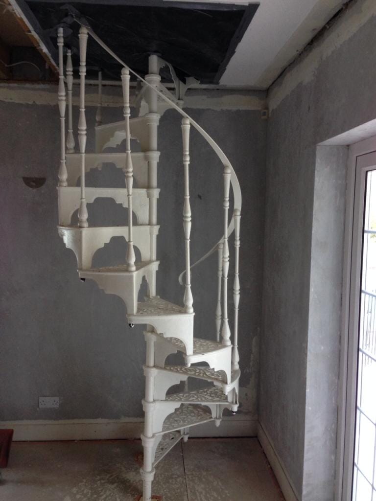Cast Iron White Spiral Staircase - 7687